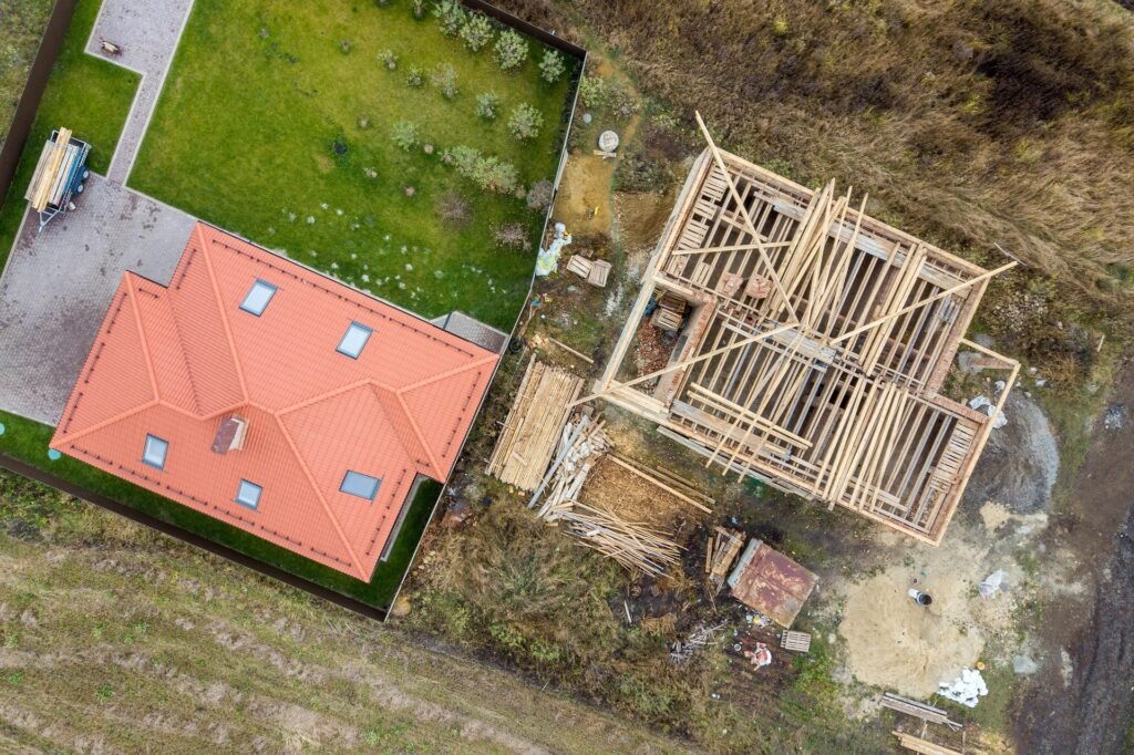 top down aerial view of two private houses one un 2023 11 27 04 55 21 utc